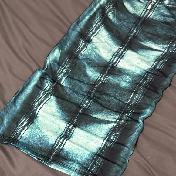 Fashion Nova Teal Spandex Printed Skirt Set - Picture 9 of 12